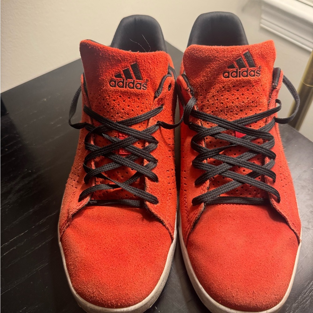 Adidas D Rose Lakeshore Mens Vibrant Red Suede Sneakers